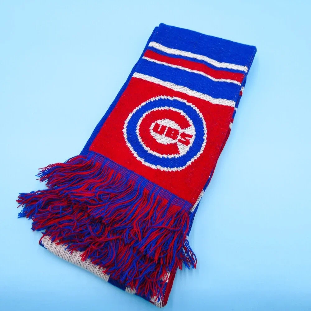 Chicago Cubs Winter Scarf Adult Mens Womens FOCO Red Blue MLB Baseball Acrylic‎